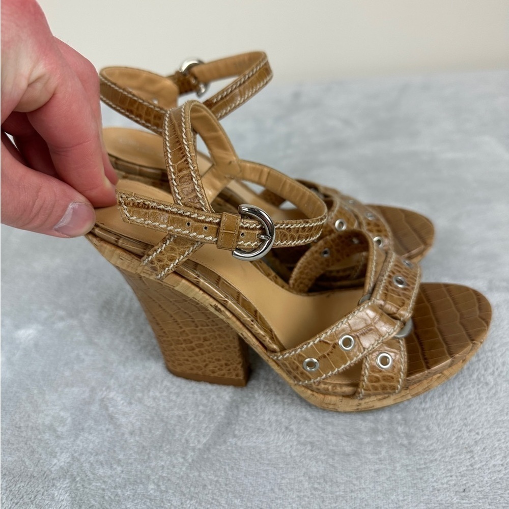 Sergio Rossi Tan Sandals Women's Size 37.5 EU